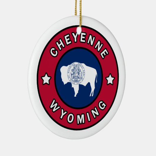 Cheyenne Wyoming Keramisch Ornament (Rechts)