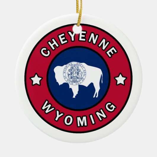 Cheyenne Wyoming Keramisch Ornament (Voorkant)