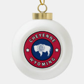 Cheyenne Wyoming Keramische Bal Ornament (Voorkant)