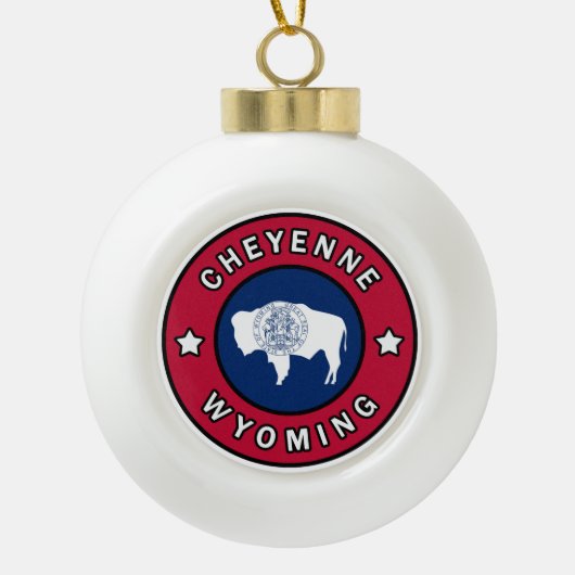 Cheyenne Wyoming Keramische Bal Ornament (Voorkant)