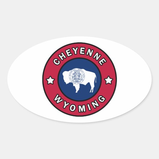 Cheyenne Wyoming Ovale Sticker (Voorkant)