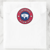 Cheyenne Wyoming Ovale Sticker (Tas)