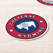 Cheyenne Wyoming Ronde Kartonnen Onderzetter (Gebogen)