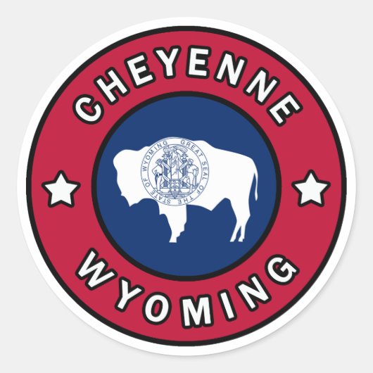 Cheyenne Wyoming Ronde Sticker (Voorkant)
