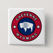 Cheyenne Wyoming Vierkante Button 5,1 Cm (Voorkant)