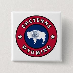 Cheyenne Wyoming Vierkante Button 5,1 Cm