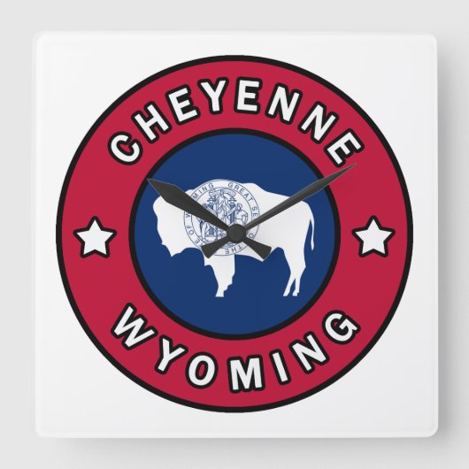 Cheyenne Wyoming Vierkante Klok (Voorkant)