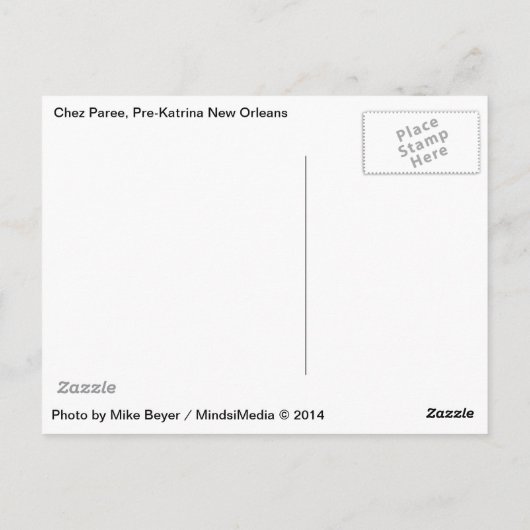 Chez Paree, pre-Katrina New Orleans Neon Sign Briefkaart (Achterkant)