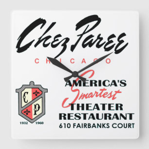 Chez Paree, theaterrestaurant, Chicago, IL Vierkante Klok