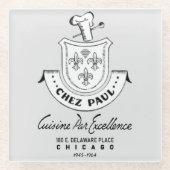 Chez Paul French Restaurant, Chicago, 1945-1964 Glazen Onderzetter (Voorkant)