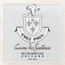Chez Paul French Restaurant, Chicago, 1945-1964 Glazen Onderzetter