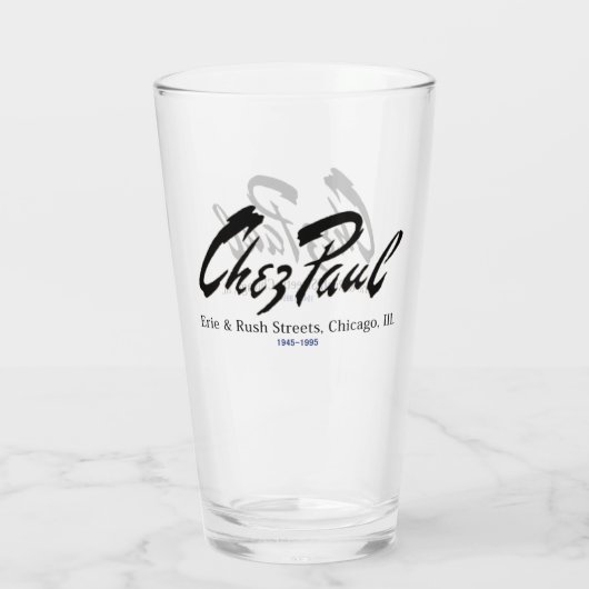 Chez Paul French Restaurant, Chicago Glas (Achterkant)