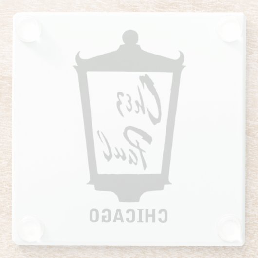 Chez Paul French Restaurant, Chicago Glazen Onderzetter (Achterkant)