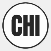 CHI - Chicago Classic Round Sticker (Voorkant)