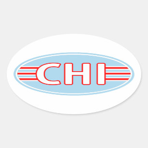 CHI Chicago Flag Colors Ovale Sticker
