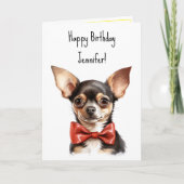 Chi Chihuahua Puppy Hond Verjaardagsnaam Kaart (Voorkant)