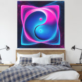 Chi Fusion: Levendige Yin Yang-energieën Canvas Afdruk (Insitu (Slaapkamer))