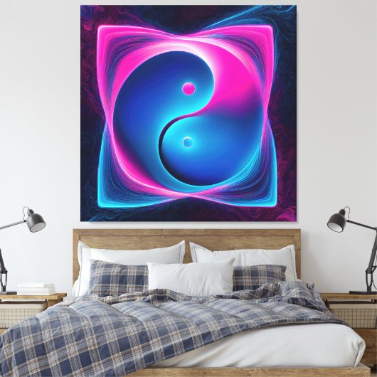 Chi Fusion: Levendige Yin Yang-energieën Canvas Afdruk (Insitu (Slaapkamer))