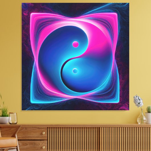 Chi Fusion: Levendige Yin Yang-energieën Canvas Afdruk (Insitu (Woonkamer))