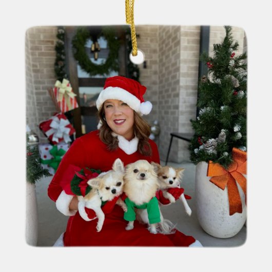 Chi House Rescue Kerstversiering 2024 Keramisch Ornament (Voorkant)