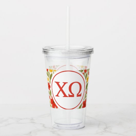 Chi Omega Acryl Drinkbeker (Voorkant)