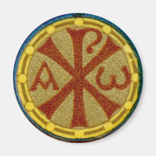 Chi Rho / Alpha Omega Medaillon van SNV 36 Magneet