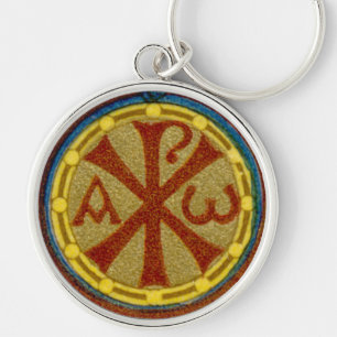Chi Rho / Alpha Omega Medaillon van SNV 36 Sleutelhanger