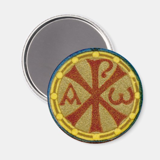 Chi Rho / Alpha Omega Medallion van SNV 36 Magneet (Voorkant / Achterkant)