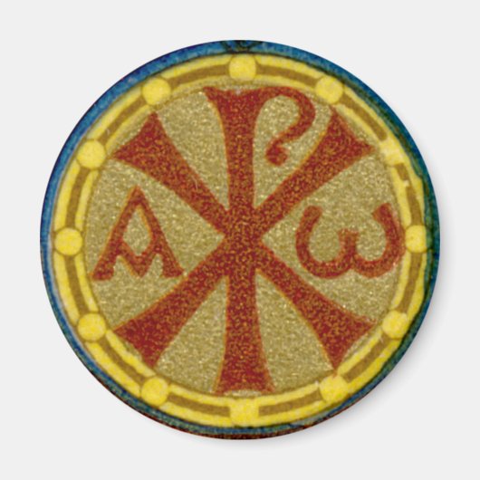 Chi Rho / Alpha Omega Medallion van SNV 36 Magneet (Voorkant)