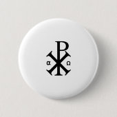 Chi Rho Christelijk symbool Ronde Button 5,7 Cm (Voorkant)