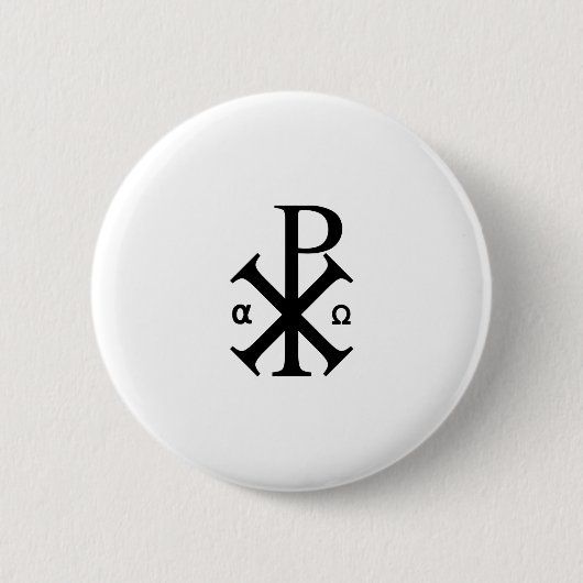 Chi Rho Christelijk symbool Ronde Button 5,7 Cm (Voorkant)
