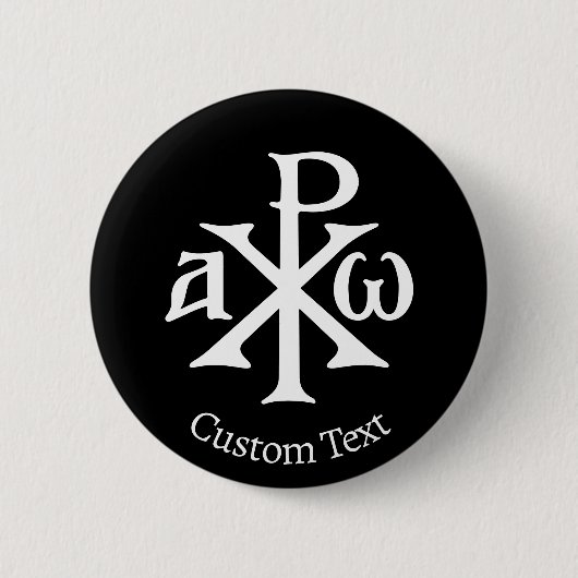 Chi Rho Christogram Ronde Button 5,7 Cm (Voorkant)