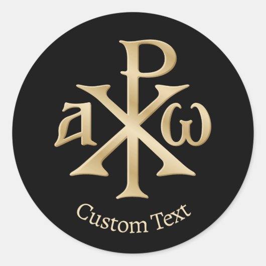 Chi Rho Christogram Ronde Sticker (Voorkant)