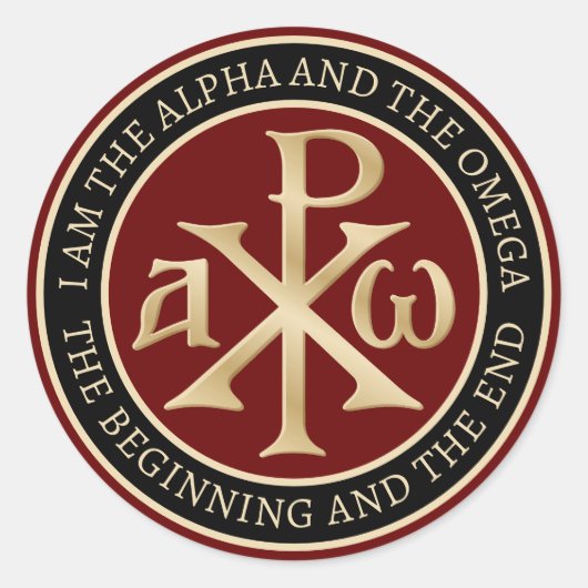 Chi Rho Christogram Ronde Sticker (Voorkant)