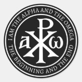 Chi Rho Christogram Ronde Sticker (Voorkant)