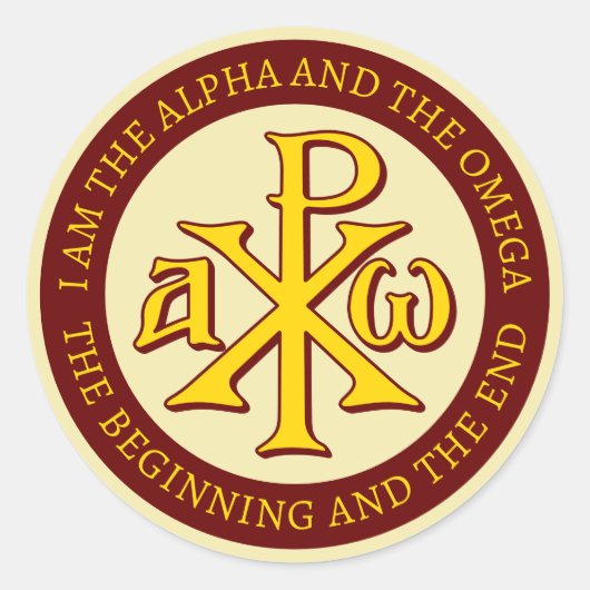 Chi Rho Christogram Ronde Sticker (Voorkant)