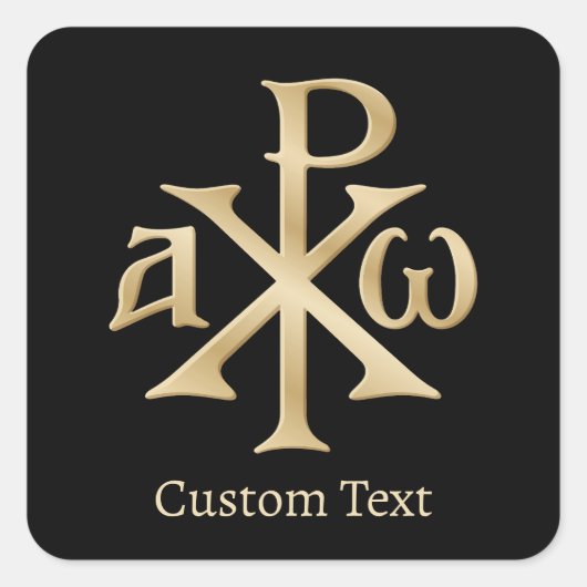Chi Rho Christogram Vierkante Sticker (Voorkant)