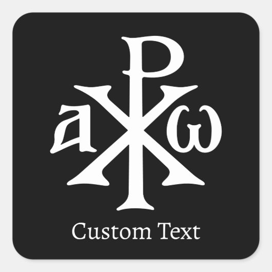 Chi Rho Christogram Vierkante Sticker (Voorkant)
