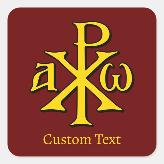 Chi Rho Christogram Vierkante Sticker (Voorkant)