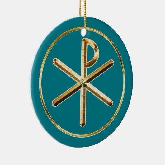 Chi-Rho-gloed Keramisch Ornament (Rechts)