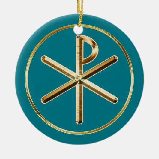 Chi-Rho-gloed Keramisch Ornament (Voorkant)