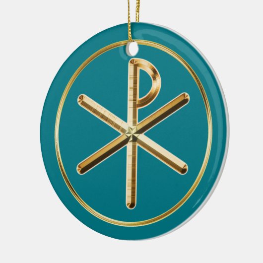 Chi-Rho-gloed Keramisch Ornament (Links)