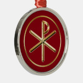Chi-Rho-gloed Metalen Ornament (Rechts)