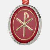 Chi-Rho-gloed Metalen Ornament (Links)