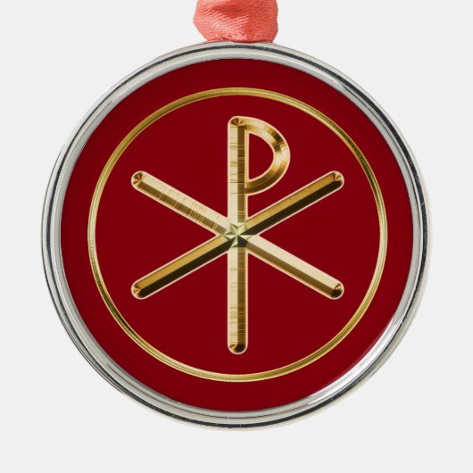 Chi-Rho-gloed Metalen Ornament (Voorkant)