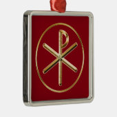 Chi-Rho-gloed Metalen Ornament (Rechts)