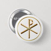 Chi-Rho-gloed Ronde Button 5,7 Cm (Voorkant /achterkant)