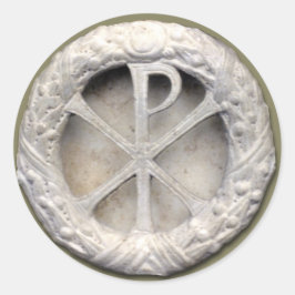 Chi-Rho - het Monogram van Christus Ronde Sticker