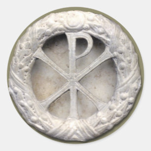 Chi-Rho - het Monogram van Christus Ronde Sticker