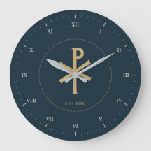 Chi Rho in oker goud met Romeinse cijfers